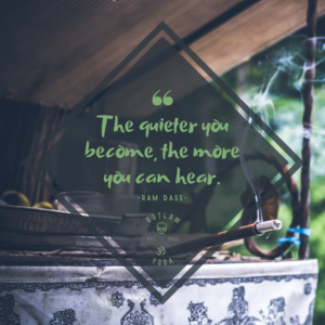 Ram Dass quote - "The quieter you become, the more you can hear."